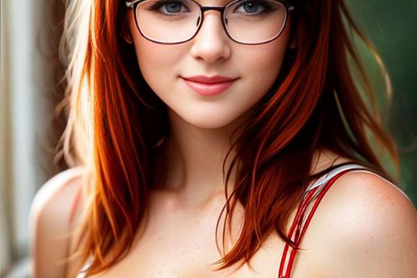 redhaired 18 year old nerdy glasses Russian perfect boobs transparent dress