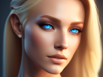 beautiful woman piercing blue eyes