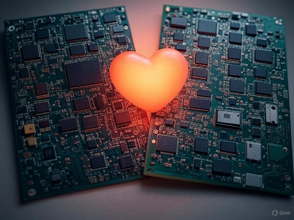 two circuit boards in love