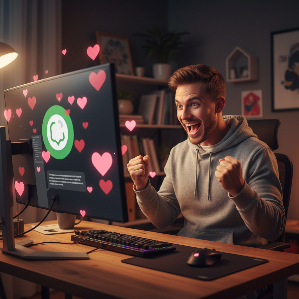 ChatGPT porn user looking excited