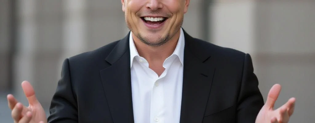 Elon Musk looking excited