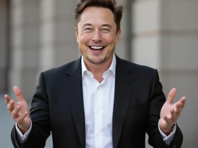 Elon Musk looking excited