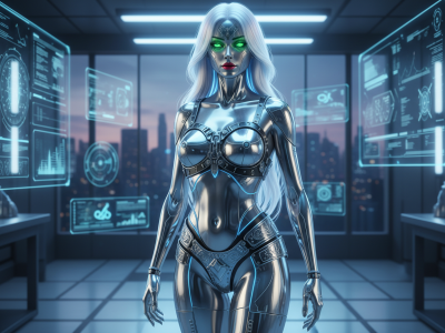 beautiful AI companion wearing chastity belt